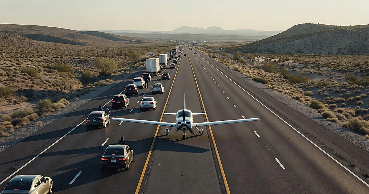 Trafic Reno Plane Crash-Lands on I-80 Near Reno, Closes Highway